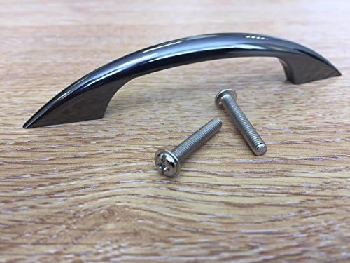 Choose one of the Following - Black Nickel, Brass or Chrome 'D' Back Fix Kitchen Cabinet Door Drawer Locker Pull Handles - 96 mm (Black Nickel)