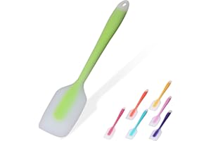 WEHERS Silicone Spatula, Spatulas for Cooking 450°F Heat Resistant Seamless Rubber Spatulas Non-Stick Silicone Kitchen Utensils for Cooking, Baking and Mixing, Dishwasher Safe (Green)