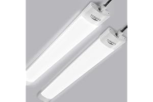 ‎TONFFI TONFFI LED Lampe Röhre 60CM Feuchtraum Wannenleuchte 18W, Feuchtraumleuchte LED Werkstatt 1800LM Kaltweiß 5000K, Bürodeckenleuchte LED Tube IP65 Für Garage Keller Garten Hof Shop Werkstat