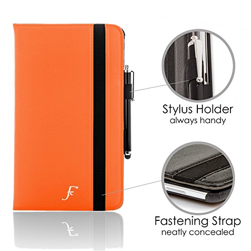 Forefront Cases® Neue Leder Drehbar Hülle Tasche Case Cover für Samsung Galaxy Tab E 9.6 T560 (Juli 2015) – PU Ledertasche lederhülle 360° Drehbarer Stand mit Rundum-Geräteschutz + Eingabestift Displayschutz - 5