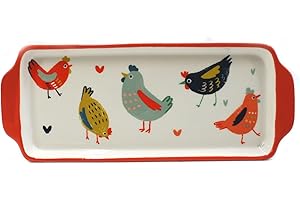 Tabac du Bassigny Plat à Cake en céramique collection Poules Blédine