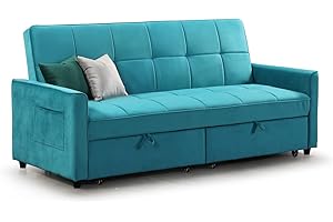 Honeypot - Sofabed - Elegance - 3 Seater - Large - Plush Grey, Plush Marine, Plush Teal - Plush Fabric (Plush Teal)
