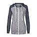 Produktbild OVERDOSE Damen Herbst Casual Langarm Dünne Zipper Kontrast Hoodies Jacke Mantel (S, A-Navy)