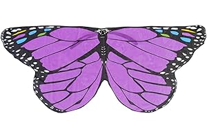 DAITY Finsink Kinder Schmetterlingsflügel Schal mit weichem, leichtem Material als Kostümzubehör für Show, Daily, Party (lila)