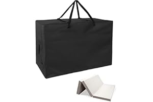 Hohong Sac de rangement pliable pour matelas Milliard de 10 cm d'épaisseur, sac de rangement pliable à trois plis, sac de rangement robuste pour matelas d'invité - 138 x 65 x 33 cm