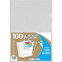 50 Pack A4 Clear Plastic Report Covers – Open Top & Side, 100