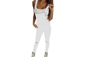 Odot Salopette Pantaloni Ragazza, Donna Jeans Sciolto Overall Lunga Dungarees Tuta Denim Casual Pantaloni Bavaglino Jumpsuit Moda Hippie Cinturino