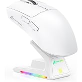 ATTACK SHARK X1 Kablosuz Gaming Mouse &ndash; Dokunmatik RGB Şarj Standlı, 53g S&uuml;per Hafif Fare, PixArt PAW3395PRO Sens&ouml;r, 40000 DP