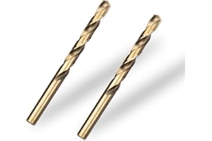 Meccion HSS-Co 2pcs 9.0mm Brocas Helicoidales para Metal, Acero Inoxidable, Madera, Plástico y Hierro