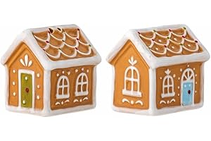 Bloomingville Elegante Juego de Sal y Pimienta de cerámica Ginnie – Elegante condimento en Color marrón