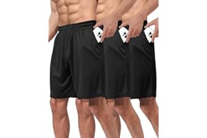 BOOJO 3er Pack Sporthose Herren Kurz Hosen mit Taschen Sport Shorts Schnell Trocknend Trainingshose für Gym Fitness