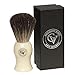 Shaving kit - Ivory Pure Badger shaving brush, Short handle double edge safety razor with X2 packs wilkinson sword razors