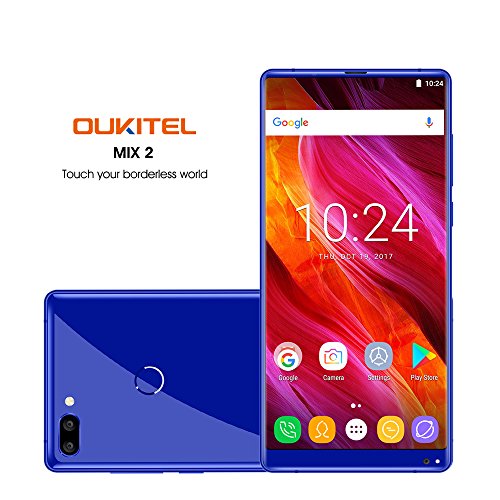 OUKITEL MIX 2 5.99 pollici (rapporto 18: 9) Android 4G Batteria 4080mAh Smartphone Octa Core 2.39GHz 6GB RAM 64GB ROM, 21MP+2MP Samsung Telecamere + 13MP Fotocamere Frontali Cellulari e Smartphone-blu