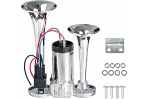 Foreverup 12V 150dB Trombe Auto Air, Tromba D'aria per Auto, Tromba per Camion, Tromba ad Aria Doppia Super Rumorosa per Tutti Camion, Automobili, Barche, Furgoni