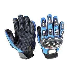 Probiker Motoway Full Racing Biking Driving Motorcycle Gloves (Blue, Large)