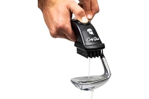 Caddy Splash Golf Club Brush Pro with Water (Black) - Heavy Duty Retractable Clip- Push Button for Easy Cleaning with Nylon Bristles - Holds 4 Oz Water - Golf Accessories - USA Company