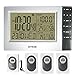 Produktbild Weather Station Desktop Clock In/Outdoor Hygrometer Sauna Temperature Digital Alarm Clock 4 Transmitters