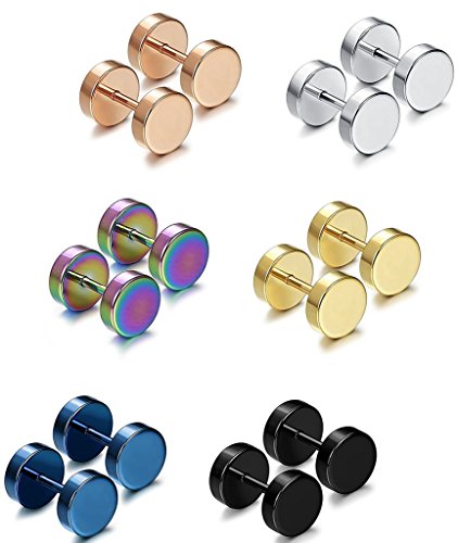 Jstyle Schmuck Edelstahl Ohrstecker für Damen und Herren Frauen Ohrstecker Tunnel Ohrringe Männer 3-6 Paare 2,3mm