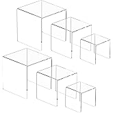 Rarapop 5 Pcs Acrylic Display Risers, Clear Riser Shelf Showcase for ...