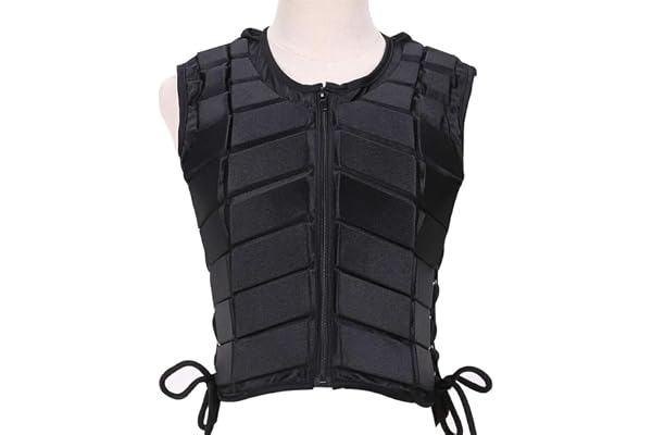 Guangcailun Facile à sécurité équitation Gilet équestre Protection Large Application Tissu équitation Gilet de sécurité Gilet d'équitation, Noir, M.