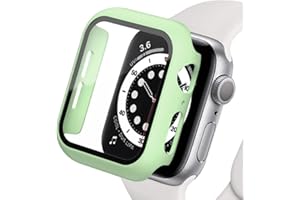 SOLOLUP Screen Protector Compatible for Apple Watch Case 45mm 44mm 42mm 41mm 40mm 38mm, Hard PC Case with HD Tempered Glass Protective Cover for iWatch Series 9 8 7 6 SE 5 4 3 2 1, Mint41mm