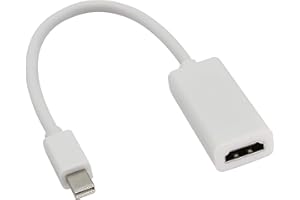 zdyCGTime Adaptador Cable Mini DisplayPort Macho a HDMI Hembra, Adaptador Thunderbolt a HDMI,Compatible con PC, TV, computadora portátil, Monitor, proyector, etc.(Blanco)