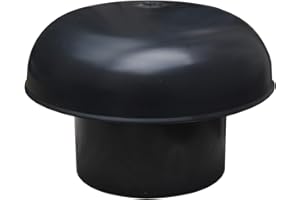 FIRST PLAST CDV100A Cappello di Ventilazione Testa Esalatore, nero, diametro 100 mm