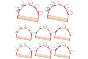 MIAHART 6 Pieces Christmas Hand Jingle Bells Wooden Hand Sleigh Bells Jingle Shaker Bells Handhold Bell Rattles Musical Bell Instruments for Kids Handheld Bells Holiday Christmas Décor