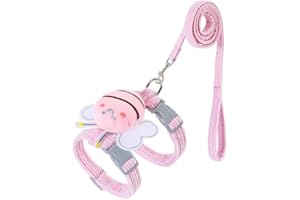 MSLSOZ Katzengeschirr Mit 1,2 Meter Die Leine und Katzenträger,verstellbar,leicht und weich,geeignet für kleine Hunde,Kaninchen und Katzen.Halsumfang 23 cm bis 30 cm,Brustumfang 32 cm bis 46 cm (Rosa)