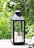 Material: hierro YXSHHHL Hierro Viento luz Exterior Grande Hierro Forjado lámpara de Viento candelabro decoración jardín decoración artesanía Linterna de Vidrio @ Negro M: 19 * 19 * 51