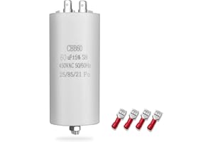 CBB60 450V 60UF 50/60HZ Condensador,Condensador enchufable,Condensador de motor,Adecuado para bombas,taladros,cortadoras de césped y otros aparatos eléctricos (enviar cuatro terminales) ANGEEK