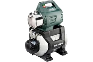 metabo HWW 4500/25 Inox Plus Husvattenverk, 1300 W Pump i Rostfritt Stål | Självsugande pump med 24 l tank, max flöde 4500 l/h, lyfthöjd 48 m, tystgående drift, inkl. backventil och gängtejp