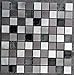 Produktbild Edelstahl Aluminium Glasmosaik Matte 15x15 cm Alu Schwarz/Silber Mosaik Fliesen Metall M705