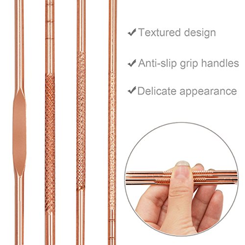 Mitesserentferner, Becoyou 4 Stücke Komedonenquetscher Set aus Edelstahl Pickel Extraktor Professionell Gesundheit Behandlung für Pickel Whiteheads Akne Extraktoren - 3