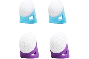 Ginddy Thimbles for Hand Sewing,4 Pcs Sewing Thimbles Silicone Fingertip Thimble 2 Sizes Thumb Protectors Finger Tips Pads Guards for Sewing Needlework Quilting Crafts