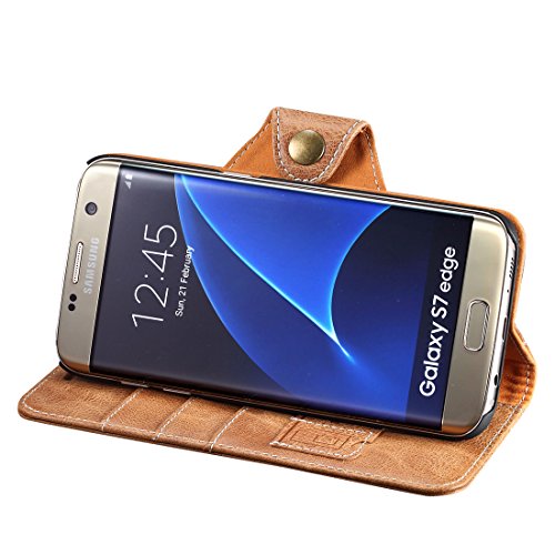 Funda Galaxy S7 Edge Lensun Funda de Cuero Genuino para Samsung Galaxy S7 Edge 5 5 con Cartera para Tarjetas y Cierre Magnetico - Caf S7E-GT-CE reviews Funda Galaxy S7 Edge Lensun Funda de Cuero Genuino para Samsung Galaxy S7 Edge 5 5 con Cartera para Tarjetas y Cierre Magnetico - Caf S7E-GT-CE