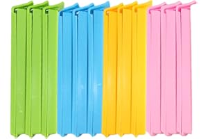 FYACCD 12 Pièces Alimentaire D'étanchéité Clips, Clip Fermeture Sachet, Pince Plastique, Cuisine Réutilisable, Sac pour Emballage Bonbons Snack, Multicolore, (MFJ-12PCS)
