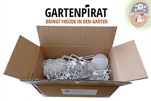 Lampion-Lichterkette mit 40 LED-Lampions Ø 7,5 cm weiß für innen und außen von Gartenpirat® - 6