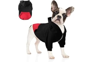 meioro Fermeture à glissière à Capuchon Vêtements pour Animaux de Compagnie Chien Chat Vêtements Mignon Vêtements pour Animaux Chaud à Capuche Français Bulldog Pug