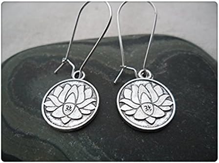 Silver Lotus Flower Earrings - Yoga Meditation Jewelry - Simple Everyday Silver Earrings