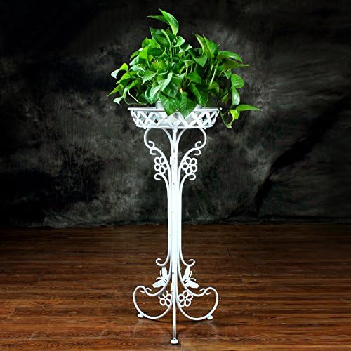 Sungmor 1-Pack Iron Art FlowerPot Stands, 1 Pot &amp; 77cmH Planter Holder, Elegant Design Floor Shelf, Indoor Outdoor Garden Patio Plant Bonsai Decorative Display Flower Rack