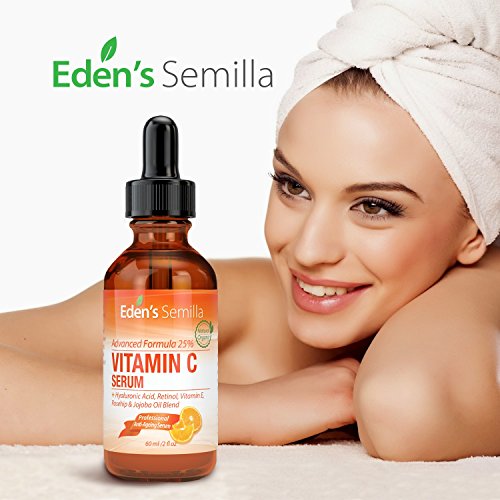 25% VITAMIN C SERUM 60ml – EINE LEISTUNGSSTARKE, HOCHENTWICKELTE FORMEL- Hyaluronsäure, Retinol, Vitamin E und eine Hagebutten – & Jojobölmischung. Das beste Anti-Aging Serum für das Gesicht- es fördert die natürliche Schutzbarriere der Haut, ersetzt verlorengegange Feuchtigkeit und reduziert dramatisch feine Linien und Fältchen. Eine natürliche Mischung an klinisch geprüften Inhaltsstoffen. Festerere, weichere gesünder aussehende Haut. - 5