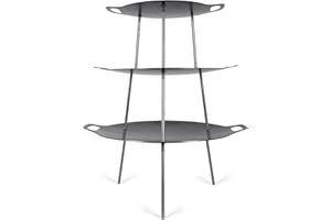 Petromax Recipiente para barbacoa y hoguera, para cocinar, asar, asar, hoguera acogedora, acero macizo, pátina para un efecto antiadherente natural, patas atornillables, varios cuencos apilables