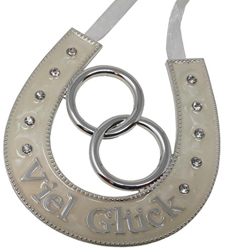 Hänger Viel Glück Glücksbringer für Hochzeit Heirat Ehe Hufeisen Geldgeschenk