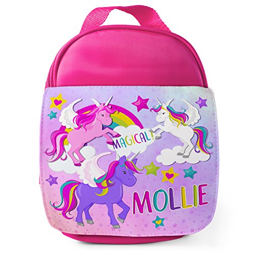 KRAFTYGIFTS Personalised Lunch Bag Unicorn Rainbow Cute Girls Insulated  School Snack Box KS152 Pink …
