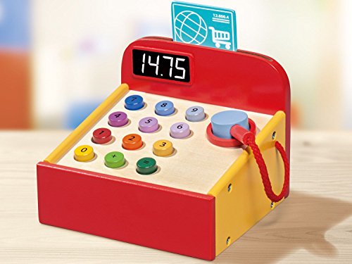 Preisvergleich Produktbild Playtive Spielzeugkasse / Spielzeugwaage Holzspielzeug Spielgeld - Kinderkasse Spielkasse