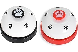 Shengxi 2 Stück Trainingsglocken für Haustiere, Intelligenz Trainingsglocken für Haustiere mit Großem Button, Türklingeln für Katzen und Hunde für Töpfchenkommunikation und Sauberkeitstraining