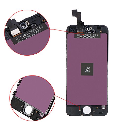 YPLANG For [Black]iPhone SE LCD Screen Replacement Touch Screen Display Digitizer Frame Assembly with Full Set Tools and Tempered Glass Lifetime Warranty