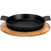 Lava D&ouml;k&uuml;m Yuvarlak Sahan D&ouml;k&uuml;m Demir Yekpare &Ccedil;ift Kulplu Kayın Servis Ahşabı. &Ccedil;ap(&Oslash;)18cm.