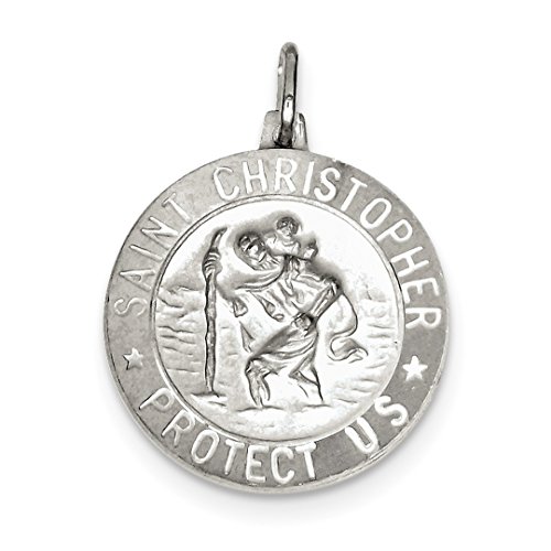 ICE CARATS 925 Sterling Silver Saint Christopher Medal Pendant Charm Necklace Religious Patron St Fine Jewelry Gift Set For Women Heart